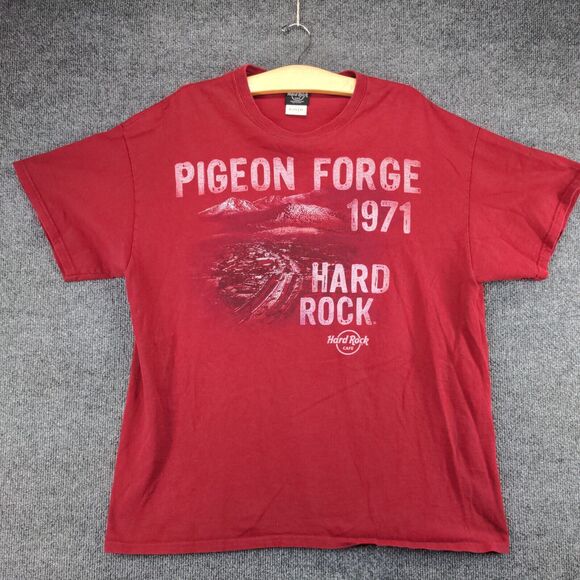 Hard Rock Cafe Mens Pigeon Forge 1971 T-Shirt Red XL Short Sleeve 100% Cotton - Picture 2 of 13